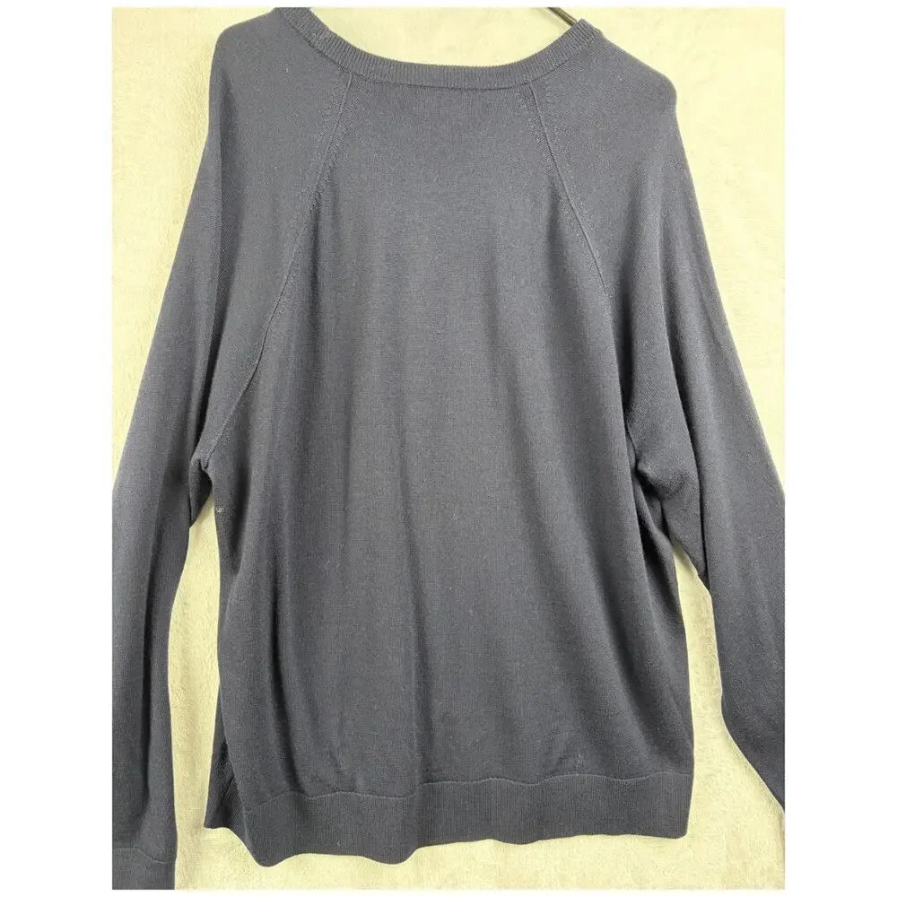 Banana Republic Italian Merino Wool Navy Crew Neck Sweater – Size XL